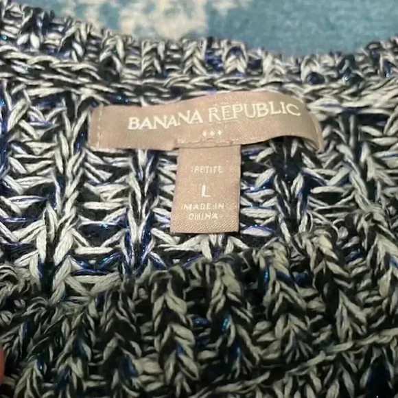 Banana republic, chunky, metallic light weight sweater petite large - Picture 5 of 7